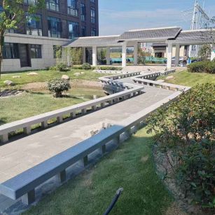 苏州 芝麻灰小区坐凳&栏杆安装效果