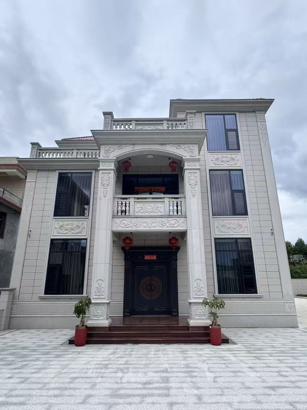 苏州 芝麻白石材别墅干挂案例展示