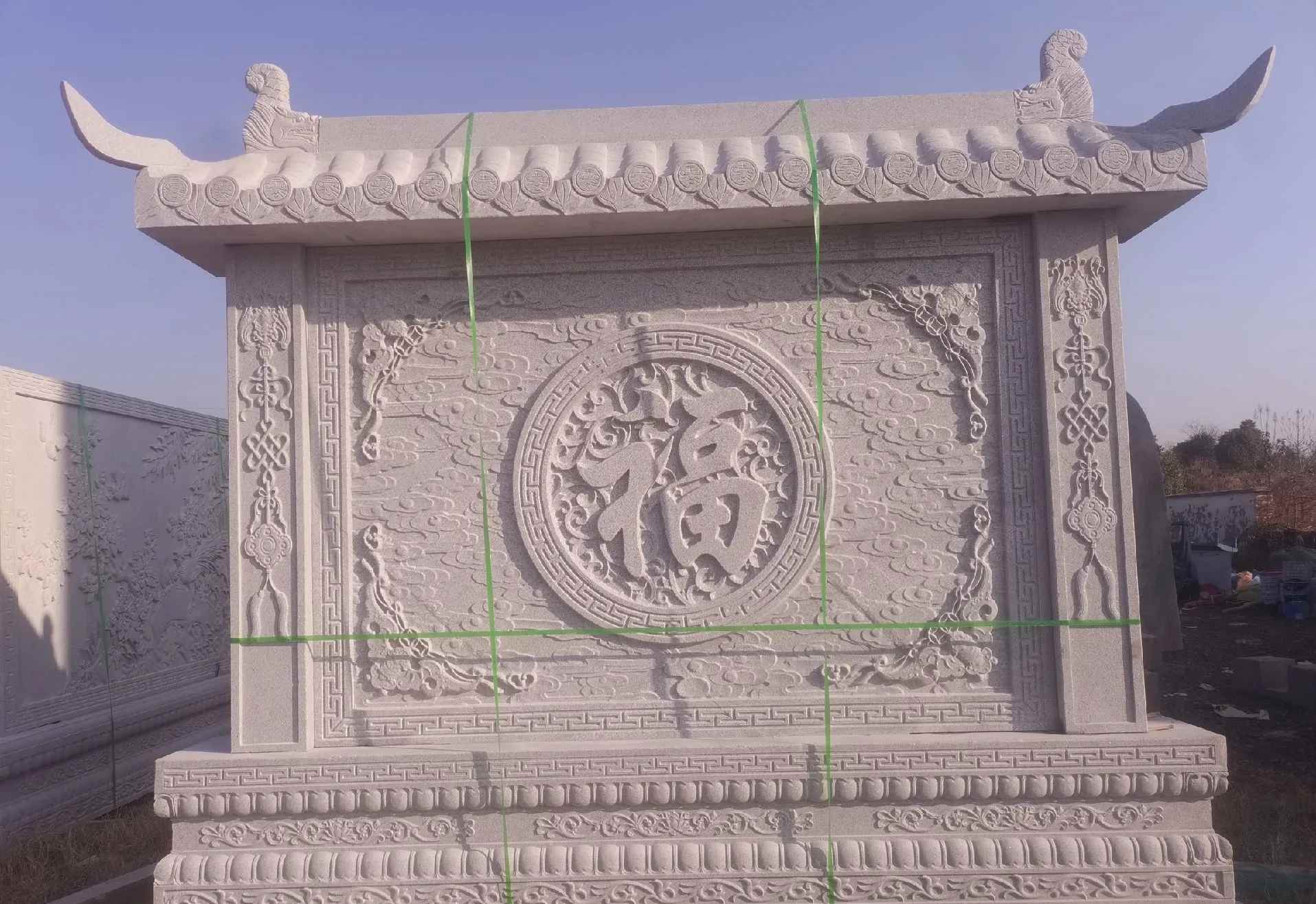 苏州 芝麻白花岗岩屏风，照壁，影壁